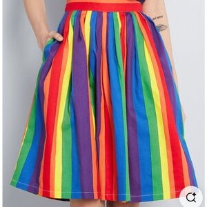 Modcloth rainbow Knee-Length Skater Skirt